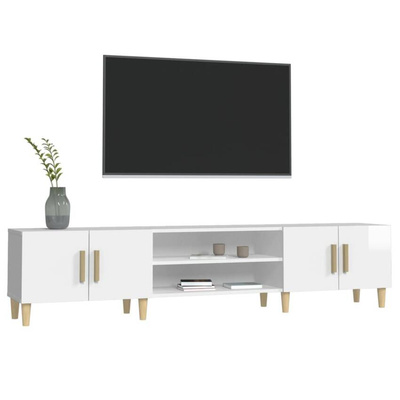 Szafka pod TV, wysoki połysk, biała, 180x31,5x40 cm vidaXL