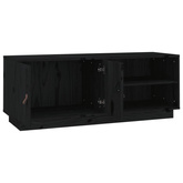 vidaXL Szafka pod TV, czarna, 105x34x40 cm, lite drewno sosnowe