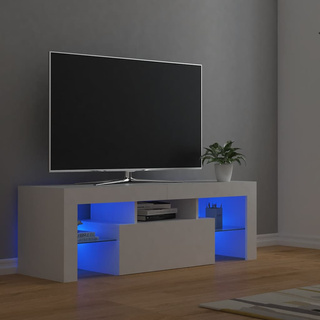 pod TV z oświetleniem LED, biała, 120x35x40 cm Szafka