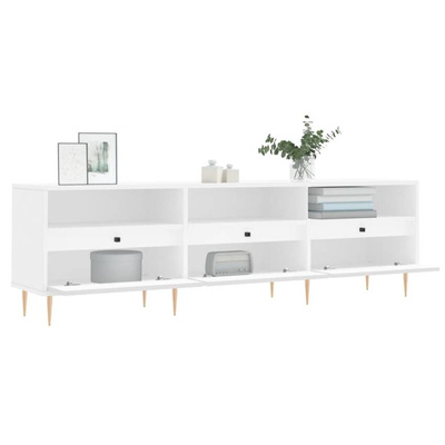 vidaXL Szafka pod TV, biała, 150x30x44,5 cm, materiał drewnopochodny