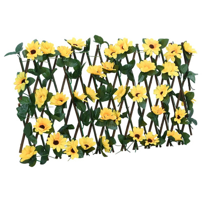 Kratki ze sztucznym bluszczem rozsuwane 5 szt., żółte 180x30 cm