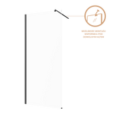Kabina walk-in ii 80x200cm transp 8mm shiny-glass czarny AK-32-181-S Invena