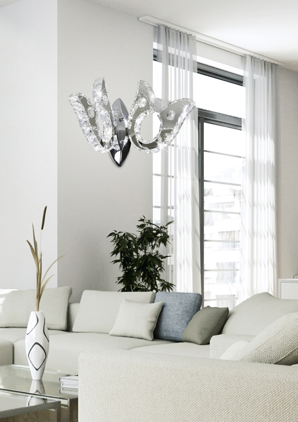 Kinkiet chromowy LED podwójny z kryształkami 10W Venezia Candellux 22-55507
