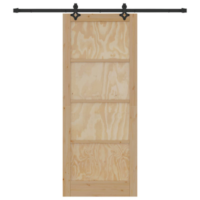 Drzwi przesuwne Naturalny i czarny 86 x 211 cm