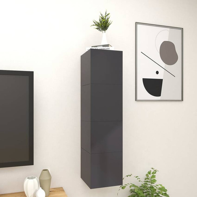 vidaXL Wiszące szafki telewizyjne, 4 szt., szare, 30,5x30x30 cm