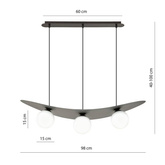 Lampa wisząca AURA 3 BL OPAL
