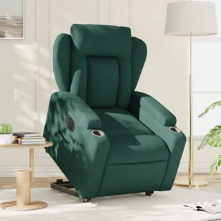 vidaXL Podnoszony fotel masujący, elektryczny, rozkładany, zielony wariant 18