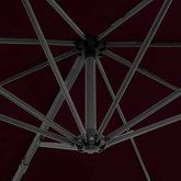 vidaXL Parasol wiszący z aluminiowym słupkiem, czerwony, 300 cm