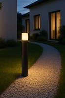 Lampa ogrodowa LED SEDUM – czarny słupek 12W IP65 – nowoczesne oświetlenie ścieżki ogrodowej