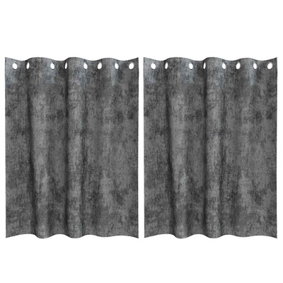 Zasłony z weluru z zasłonami 2 pcs Szary 140 x 140 cm Aksamit