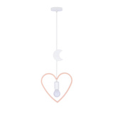 Single Hm Lampa Wisząca 1X20W E27 Iq Kids Różowy+Biały