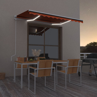 vidaXL Automatycznie zwijana markiza, LED i czujnik wiatru, 300x250 cm model standard