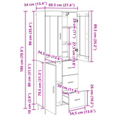 Highboard 2 szt. Czarny Dąb 69,5 x 34 x 180 cm