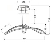 Lampa wisząca srebrna regulowana LED 38W 4000K Slash Candellux 31-69887