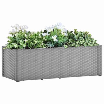 Podwyższona donica z systemem podlewania, szara, 100x43x33 cm