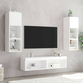 vidaXL Szafka pod TV, z oświetleniem LED, biała, 60x30x30 cm