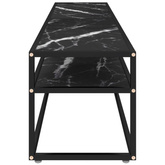 vidaXL Szafka pod TV, czarny marmur, 180x40x40,5 cm, szkło hartowane