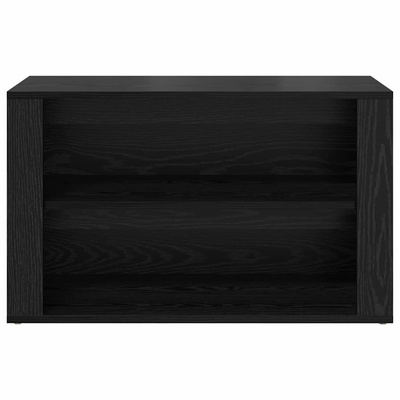 Stojak na buty z półką Czarny dąb 75 x 35 x 45 cm