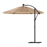 Parasol ogrodowy na stalowym słupku, brązowy, 290x290x238 cm