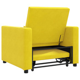 Rozkładana sofa jednoosobowa Żółty Aksamit