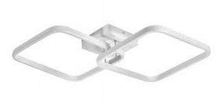 Lampa Dekoracyjna 2 kwadraty 42W Biała + Pilot