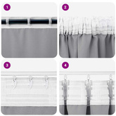 Firany blackout z kółkami 2 pcs Jasnoszary 260 x 140 cm