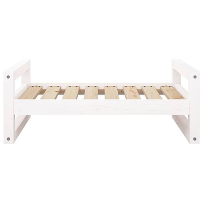 vidaXL Legowisko dla psa, białe, 75,5x55,5x28 cm, lite drewno sosnowe model standard