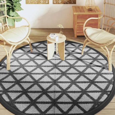 vidaXL Dywan na zewnątrz, czarny, ?200 cm, PP