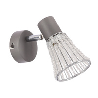 Kinkiet ścienny CURTIS szary 1x40W E14  nowoczesny design do salonu sypialni przedpokoju