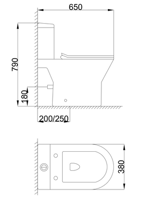 Kompakt wc, bezkołnierzowy, lumin okrągły, biały z deską wolnoopad. CE-88-001-W Invena