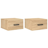 vidaXL Wiszące szafki nocne, 2 szt., dąb sonoma, 35x35x20 cm model standard