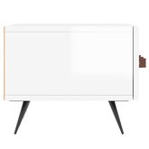 vidaXL Szafka pod TV, wysoki połysk, biała, 150x36x30 cm