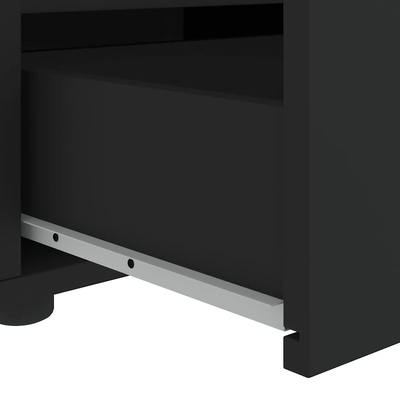 Szafka pod TV "VISNES" Czarna 60x40x38 cm Drewno klejone