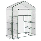 Mini Szklarnia Balkonowa Ogrodowa 4 Półki Metalowe Folia PVC 195 x 143 x 73cm