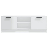 vidaXL Szafka pod TV, wysoki połysk, biała, 100x35x55 cm