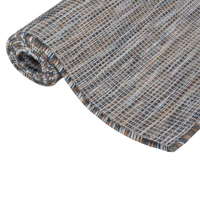 vidaXL Dywan zewnętrzny o płaskim splocie 200x280cm, brązowo-niebieski
