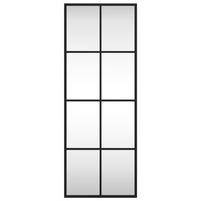 vidaXL Lustro ścienne, czarne, 30x80 cm, prostokątne, żelazo