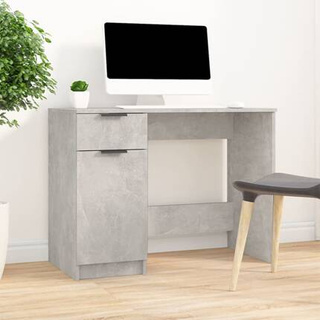 vidaXL Biurko, szarość betonu, 100x50x75 cm, materiał drewnopochodny