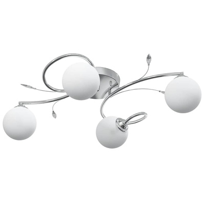 Lampa sufitowa, okrągłe szklane klosze, 4 żarówki LED, G9