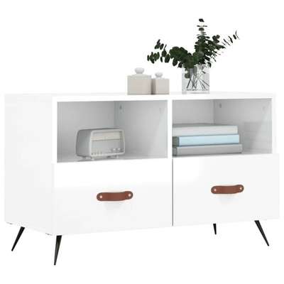 vidaXL Szafka pod TV, biała, wysoki połysk, 80x36x50 cm wariant 5