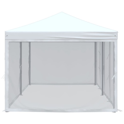Składany namiot imprezowy ze ściankami, biały, 3x6 m