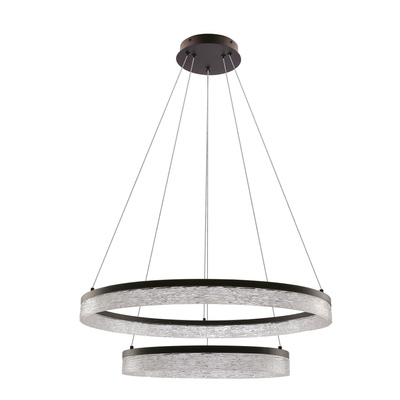 Lampa wisząca FROZI w stylu glamour – czarny klosz z kryształkami – nowoczesny żyrandol LED do luksusowego salonu