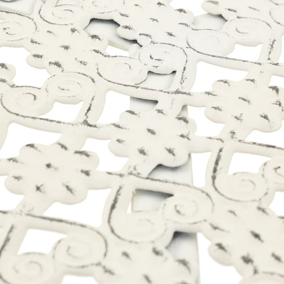 Okrągły stolik bistro, styl vintage, metalowy, 40x70 cm, biały