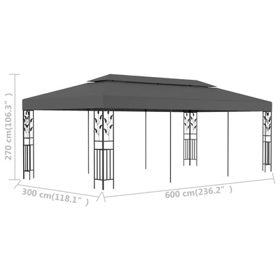 Altana, 3 x 6 m, antracytowa