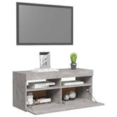 vidaXL Szafka pod TV z oświetleniem LED, szarość betonu, 90x35x40 cm