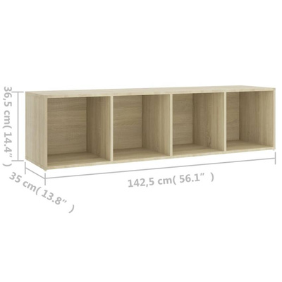 vidaXL Szafka pod TV, dąb sonoma, 142,5x35x36,5 cm