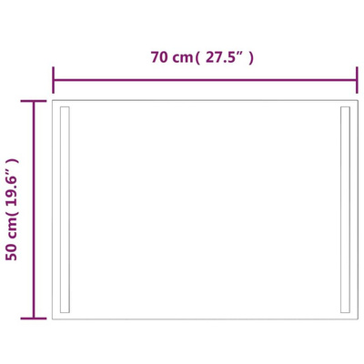 vidaXL Lustro łazienkowe z LED, 70x50 cm