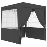 vidaXL Namiot imprezowy ze ściankami, 2,5x2,5 m, antracytowy, 90 g/m²