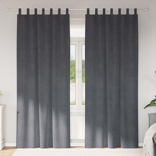 Zasłony zaciemniające 2 pcs Jasnoszary 140 x 245 cm Aksamit