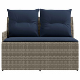 2 szt. Sofa ogrodowa z podłokietnikami i sofą narożną Rattan PE